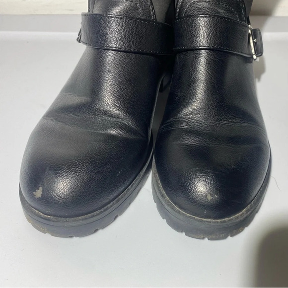 Black Leather Mid-Calf Boots - Picture 4 of 5